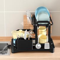 Dish Drying Rack for Kitchen Counter Dryer 2 Tier Utensil Holder Rustproof Saving Space