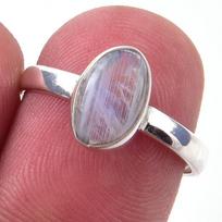 Natural Rainbow Moon Stone Gemstone Handmade 925 Sterling Silver Ring S.7 H0m79
