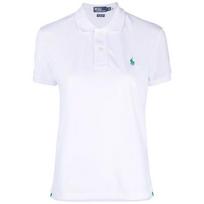 Polo Ralph Lauren Pony Embroidered Short Sleeve Polo Shirt Women tops White 211806666-001 L