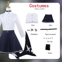 Anime Zenless Zone Zero Cosplay kostiumas Ellen kostiumas Helovinas Anime ZZZ apranga Merginos uniforma Perukas Gimtadienio dovanos Karnavalas Visas komplektas S balta