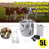 24W 5L Sheep Cow Goat Milker Stainless Steel Electric Milking Machine Stainless Steel Bucket Suction Vacuum Pump Household Milker For cattle