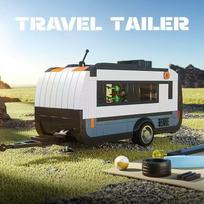 City SUV Station Wagon Model Building Blocks Camping RV SUV Car Connectable Travel Tailer Bricks DIY Toys For Kids Holiday Gifts