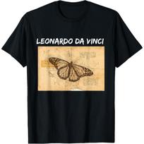 Leonardo Da Vinci Drugelio Klasikinis Renesanso Kūrinys Marškinėliai S juoda