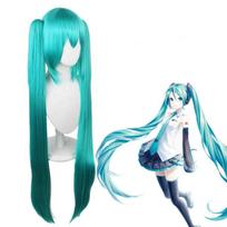 110 cm Hatsune Miku Cosplay Perukas Ilgas Karščiui Atsparus Sintetinis Plaukų Segtukas Kuodeliai Perukai Lolita Helovino Perukas Rekvizitas Aksesuaras Dovanos