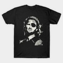 Men Black Print T-shirt Snake Plissken No-Cut Transfer Paper Print Cotton Tshirt 4XL juoda