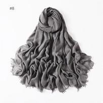 Big Size Plain Fringe 100% Cotton Viscose Hijab Scarf High Quality Wraps And Shawls Pashmina Musulman Headband Islamic Turban gray