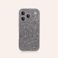 Prabangus pilno ekrano blizgučių languotas telefonų dėklas su blizgučiais, skirtas iPhone 17 16 15 14 13 12 Pro Max, žvilgantis objektyvo kameros apsauginis dangtelis iPhone17ProMax