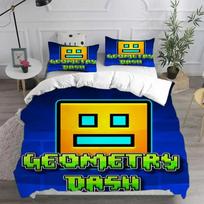 3D Geometry Dash Patalynės Komplektai Antklodė Užpildyta Antklodė Lovos Užtiesalas Antklodės Užvalkalas Pagalvių Užvalkalų Komplektai Miegamojo Dekoracija Namų Tekstilė EU Single(135*200cm)3pcs