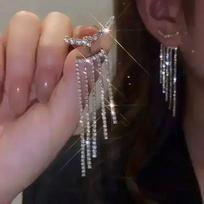 Exquisite Blue Drop Crystal Earrings Women Fashion Jewelry Personalized Party Accessories Birthday Gift WHITE