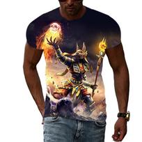Summer New Popular Grim Reaper Anubis Graphic T Shirts Men Fashion Casual Trend Interesting Personality Pattern Printing T-shirt 5XL