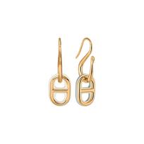 Hermes OMaillon Fashion Earrings Women earrings Gray White Gold H079527CCI2 Gray White