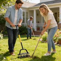 Lawn Puncher Grass Lawn Aerator Manual Soil Loosener Spring-Loaded Design Grass Aerator With 17 Steel Spikes For Yard Aeration CN