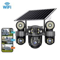 2-in-1 Solar CCTV Camera – Triple Lens with LED Night Vision, Wireless WiFi/4G Network IP Camera WIFI Camera