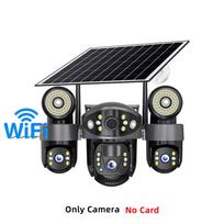 Outdoor Solar Dual-Light Surveillance Camera – 3-Lens 3-View Recorder, HD Night Vision with Lighting Wifi Camera