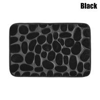 40*60cm Feet Pad Floor Pebbles Bathtub Anti Slip Bathroom Carpet Bath Mat Doormat juoda