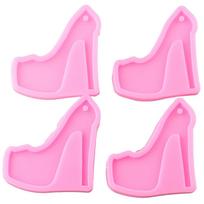 4pcs high heel chocolate molds Silicone High Heel Silicone Molds pink 8.2*7.2cm silicone molds shoe molds Keychain šviesiai pilka spalva