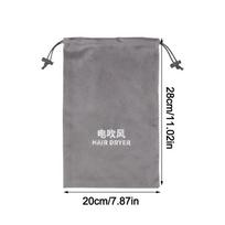 Flannel Hair Dryer Storage Bag Dustproof Foldable Hair Curler Protective Cover Soft Large Capacity Drawstring Carrying Case