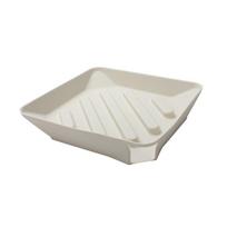 Durable Silicone Dish Drain Pad Non-Slip with Spout Dish Rack Mat Soft Square Bath Draining Tray Counter smėlis