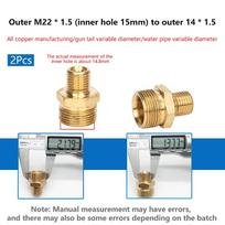 Pressure Washer Male Adapter M22 x 15mm Thread to G14 Male Connector Hose Conversion Brass Fitting for Car Wash Power Cleaning