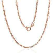 Sidabrinė Rollo grandinėlė 2 mm su raudono aukso padengimu, 45 cm