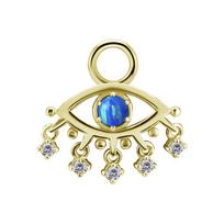 Charms - Cocr Nf - Blue Prophet Eye With White Zircons - Gold - D-090