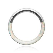 Titanium Decorative Ring Clicker With Opal - Op 17 - Tk-029 1.2/10
