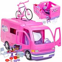 Kamper Marzeń Dla Lalek Rozkładany Camper Duży Zestaw Auto Mebelki + Rower