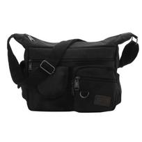 Men Casual Sling Bag Messenger Crossbody Shoulder Unisex Travel Outdoor Vintage Bags juoda
