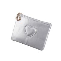 Women Lightweight PULeather Card Holder Cute Heart Shaped Small Wallet Multi-card Anti-magnetic Card Holder Travel Cash Coin Bag sidabras