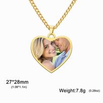 Sipuris Individualizuotas nuotraukos karoliai Nerūdijančio plieno personalizuotas medalionas Atminimo auksinis chokeris Madingi papuošalai Vestuvių dovanos 45cm