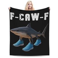 Warm Soft Blanket F-Caw-F Tralalero Tralala Italian Brainrot Halloween Bedding Throws Flannel Bedspread For Sofa Bed Cover 75x90cm
