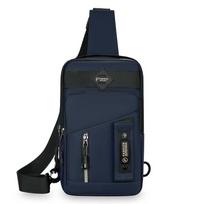 With Reflective Strips Men's Chest Bag Adjustable Strap Anti-splash Water Handheld Crossbody Pack Multi-functional mėlyna