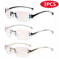 Protective Glasses Premium Grade Anti Blue Light Shades Personalized Design Sun Glasses 3pcs Rimless Metal Sun Glasses