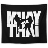 Tapestry banner for home Muay Thai background 75x100 juoda