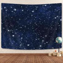 Tapestry Outer Space Galaxy Dark 75x100 juoda
