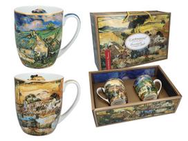 Komplet 2 Kubków Van Gogh Chaty Kryte Strzechą Carmani Zestaw Prezent