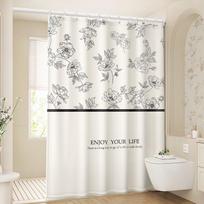French Floral No-Drill Shower Curtain Set