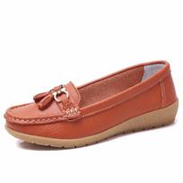 Moteriški Odiniai Batai Minkšti Padai Kvėpuojantys Loafers Mamai Dovanos Moteriškos Mocassins Šlepetės 35 oranžinė