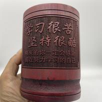 1pcs Bamboo pen holder storage box, Chinese style calligraphy brush relief, study decoration pen holder