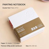 Mini Drawing Books 50Sheets Languo Square Watercolor Sketchbook Thick Paper Drawing Painting Paper Work Relaxation Art Supplies