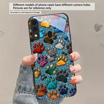 Animal Footprint Stone For Samsung Galaxy A30 A31 A32 A33 A34 A35 A42 A30s A20 A25 A26 A51 A56 A54 A72 A73 A70 Glass Phone Case Galaxy A20