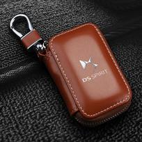 1 vnt. Odinis emblema Automobilio rakto dėklas Raktų pakabukas Užtrauktukas Rakto dėklas Krepšys For DS SPIRIT DS3 DS4 DS4S DS5 5LS DS6 DS7 WILD RUBIS DIVINEDS ruda