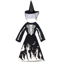 Death Halloween Dress Up Skeleton Ghost Cosplay Costumes Funny Luminous Witch Clothing  Performance L