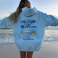 2024 Hot-selling men's and women's shoulder-length pullover long-sleeved hoodie fashionable and casual high-quality printed sweater S
