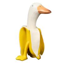 15*8cm Bananinis Antis Sodui Kieme Lauko Stalo Dekoras Sodo Statulėlė Kūrybinga Bananinio Antis Statulėlė Kieme Nulupta Mielas Nuluptas white