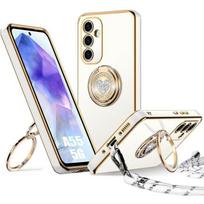 Protective Case - BOOLING - for Samsung Galaxy A55 5G - Flexible - Shockproof - With Lanyard balta