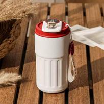 Smart Thermos Bottle Water Digital LED Temperature Coffee Mug Cup Stainless Steel Hydroflask Portable Thermoses Gift Student (450ml) 450ml raudona