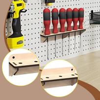 Screwdriver Holder Wall Mount Hanger Wooden Multiple Holes Organizer Tool for 22.5cmx5cmx4cm