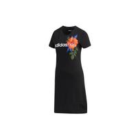 Adidas Neo W Farm P Dre Hibiscus Print Sportiniai trumpomis rankovėmis suknelė Moteriškos suknelės Juoda EI4853 M