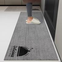 Virtuvės kilimas Neslystantis Atsparus dėvėjimuisi Vandeniui atsparus grindų kilimėlis Pilkas Minimalistinio rašto kilimas Ilgas dydis Namų dekoracija Pėdos kilimėliai 1pc 50x80cm gray